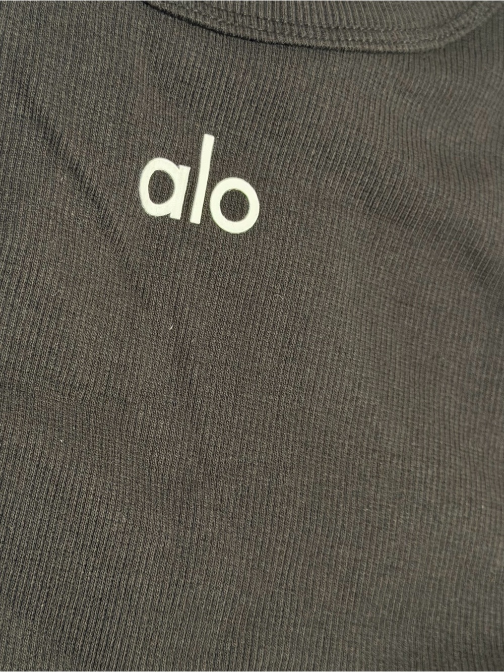 ALO Yoga Black Ribbed Crop Tank - Picture 2 of 4